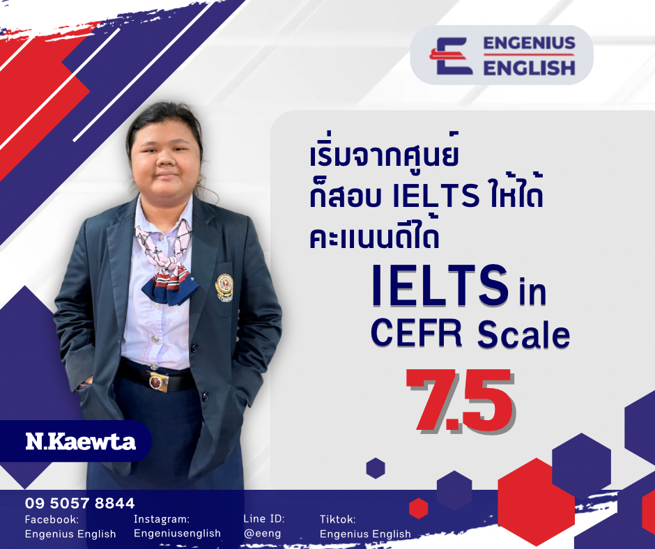 โปรเตอร์ IELTS in CEFR Scale - แก้วตา